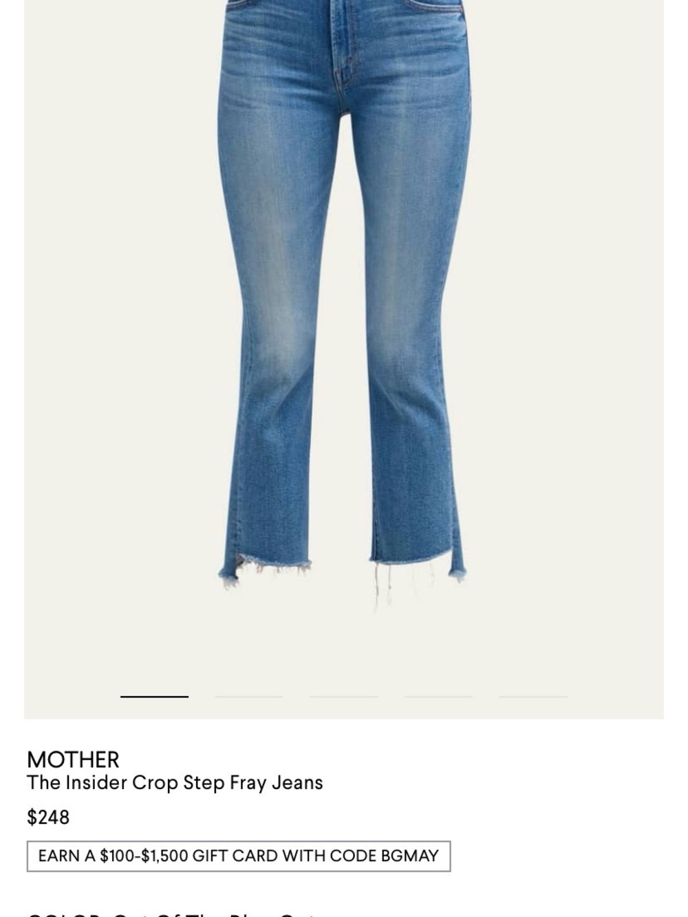 MOTHER Insider Crop Step Fray Jeans - Dark  Blue